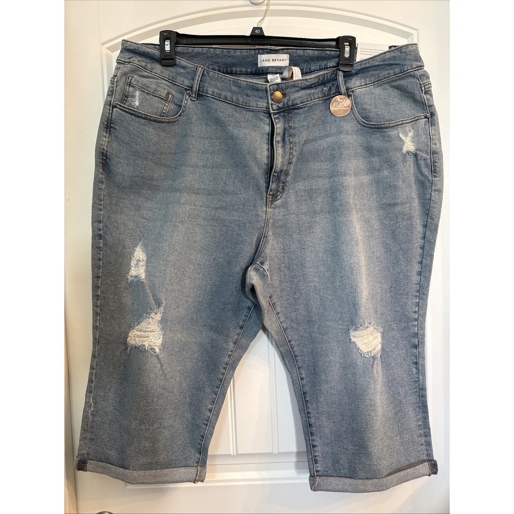 Lane Bryant Curvy Fit High-rise Pedal Jeans Shorts Flex Magic Waistband 28 NWT